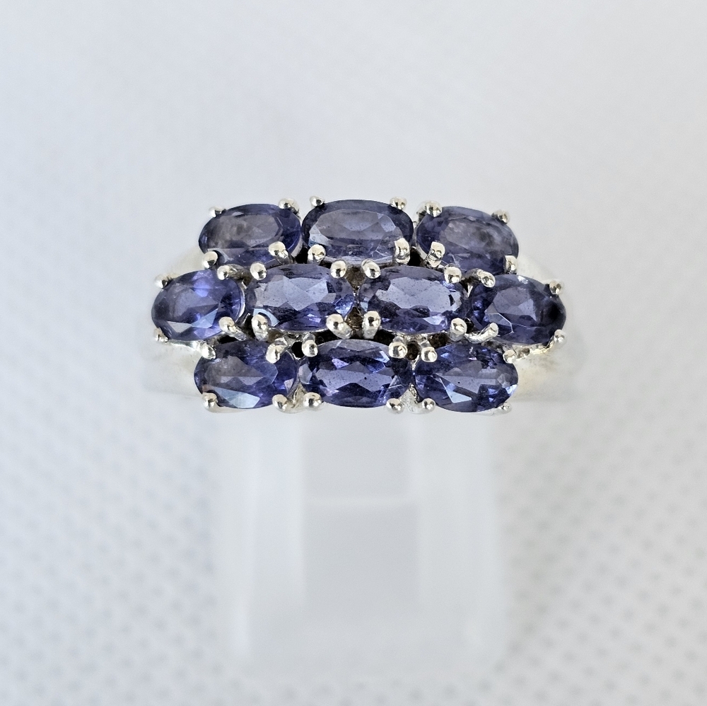 Natural High Grade Tanzanite Gemstone Ring Sterling Silver Size 8!